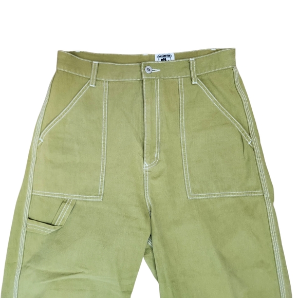 Candy Stripper Ministry Pants "Run Candy Run" Green Crop Pants Rare Japanese M - Picture 2 of 9